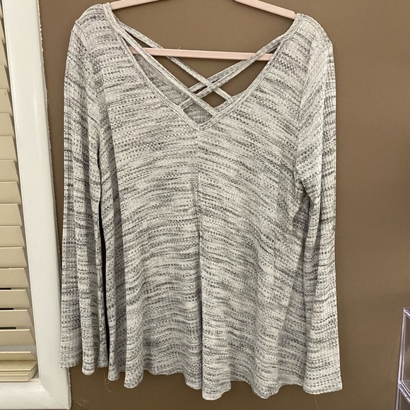 Forever 21 Strappy Marled Waffle Knit Top - L - Picture 3 of 3